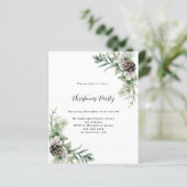 Pine cones groene kerstfeest uitnodiging (Staand voorkant)