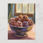Pine Cones Herfst Herfst Waterverf Feestdagenkaart (Voorkant)
