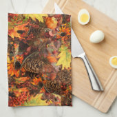 Pine cones herfstbladeren Thanksgiving Theedoek (Quarter Fold)