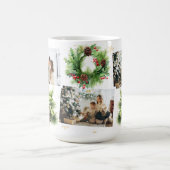 Pine Cones Holly Berries Fotocollage Kerstmis Koffiemok (Center)