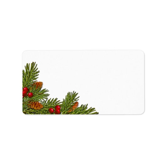 Pine Cones Holly Berries Xmas Blank Adres Label (Voorkant)