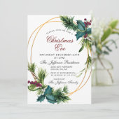 Pine Cones Holly Berry Kerstfeestay EVE Kaart (Staand voorkant)