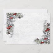 Pine Cones Holly Branch Rustic Holiday Open House Kaart (Achterkant)