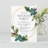 Pine Cones Holly CORPORATE Kerstfeestdag Kaart (Staand voorkant)