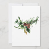 Pine Cones Holly Lijst Kerstfeestdag Brunch Kaart (Achterkant)