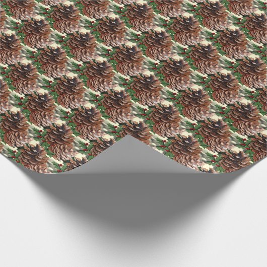 Pine Cones kerst Cadeaupapier (Hoek)