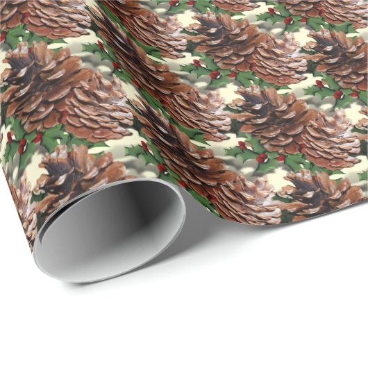Pine Cones kerst Cadeaupapier (Rol Hoek)