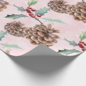 Pine Cones kerst Cadeaupapier (Hoek)