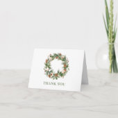 Pine Cones Kerst Holiday Krans Corporate Bedankkaart (Voorkant)