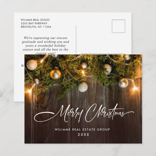 Pine Cones kerstfeestay Corporate Greeting Briefkaart (Voorkant / Achterkant)