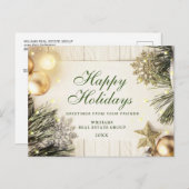 Pine Cones kerstfeestay Corporate Greeting Briefkaart (Voorkant / Achterkant)
