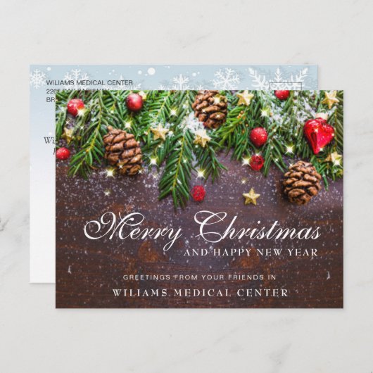 Pine Cones kerstfeestay Corporate Greeting Briefkaart (Voorkant / Achterkant)