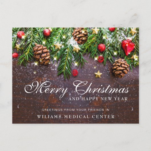 Pine Cones kerstfeestay Corporate Greeting Briefkaart (Voorkant)