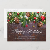 Pine Cones kerstfeestay Corporate Greeting Briefkaart (Voorkant / Achterkant)