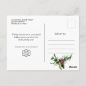 Pine Cones kerstfeestay Corporate Greeting Briefkaart (Achterkant)