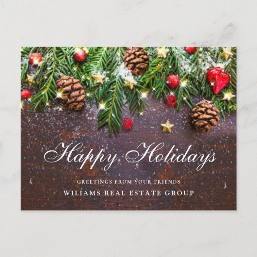 Pine Cones kerstfeestay Corporate Greeting Briefkaart (Voorkant)