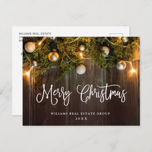 Pine Cones kerstfeestay Corporate Greeting Briefkaart (Voorkant / Achterkant)