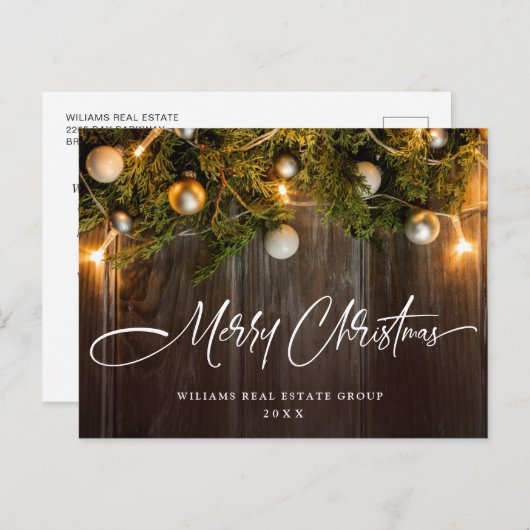 Pine Cones kerstfeestay Corporate Greeting Briefkaart (Voorkant / Achterkant)