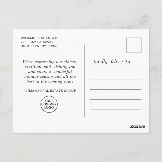 Pine Cones kerstfeestay Corporate Greeting Briefkaart (Achterkant)