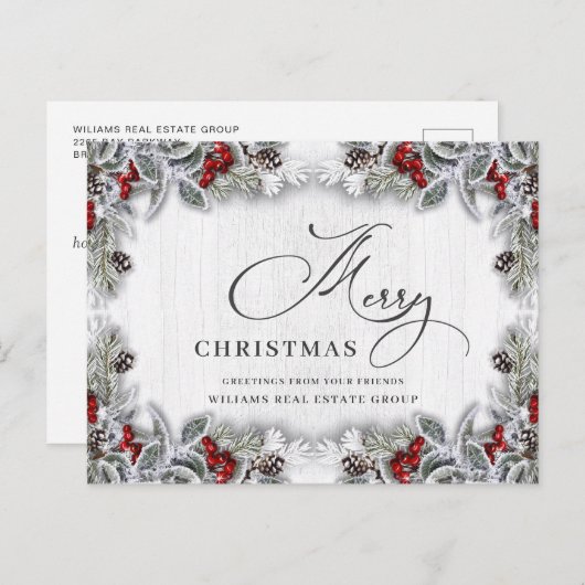 Pine Cones kerstfeestay Corporate Greeting Briefkaart (Voorkant / Achterkant)