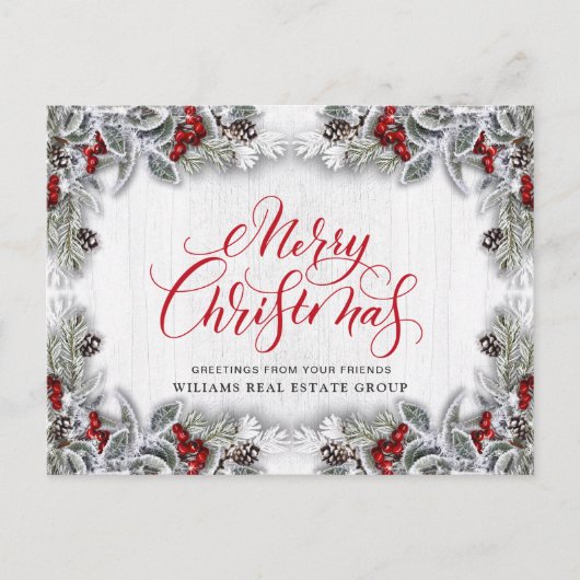 Pine Cones kerstfeestay Corporate Greeting Briefkaart (Voorkant)