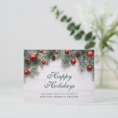 Pine Cones kerstfeestay Corporate Greeting Briefkaart (Staand voorkant)