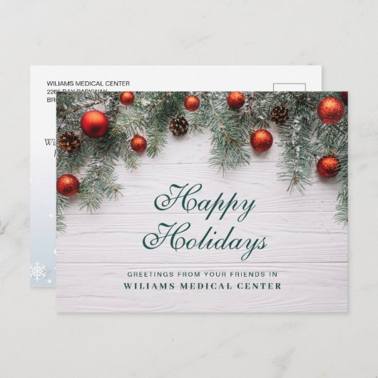 Pine Cones kerstfeestay Corporate Greeting Briefkaart (Voorkant / Achterkant)