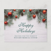 Pine Cones kerstfeestay Corporate Greeting Briefkaart (Voorkant)