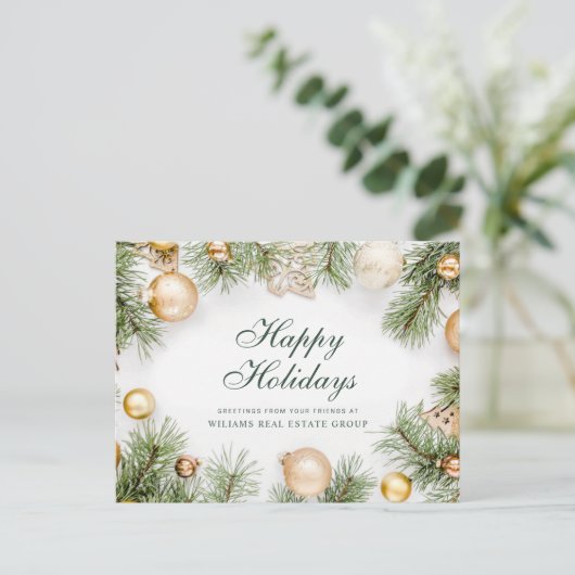 Pine Cones kerstfeestay Corporate Greeting Briefkaart (Staand voorkant)