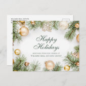 Pine Cones kerstfeestay Corporate Greeting Briefkaart (Voorkant / Achterkant)