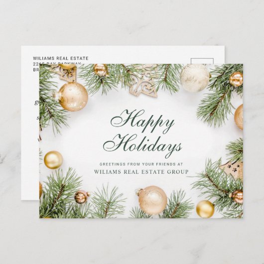Pine Cones kerstfeestay Corporate Greeting Briefkaart (Voorkant / Achterkant)