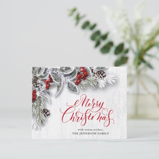 Pine Cones kerstfeestay Corporate Greeting Briefkaart (Staand voorkant)