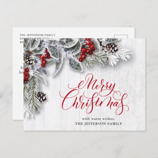 Pine Cones kerstfeestay Corporate Greeting Briefkaart (Voorkant / Achterkant)