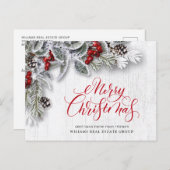 Pine Cones kerstfeestay Corporate Greeting Briefkaart (Voorkant / Achterkant)