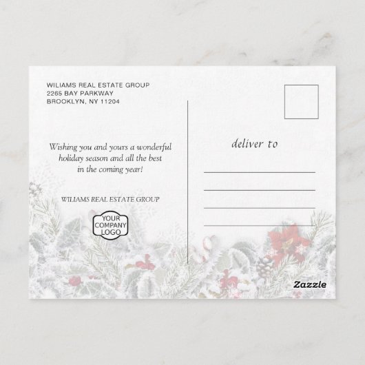 Pine Cones kerstfeestay Corporate Greeting Briefkaart (Achterkant)