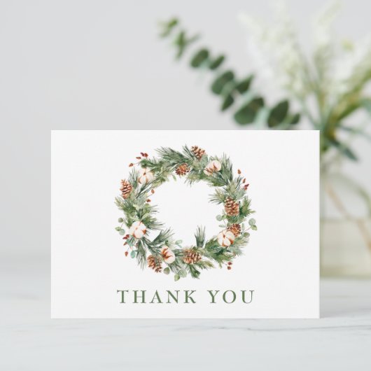 Pine Cones Kerstfeestdag grote onderneming Bedankkaart (Staand voorkant)