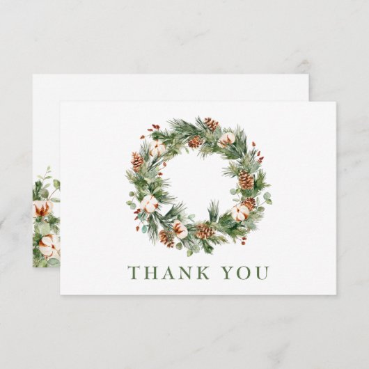 Pine Cones Kerstfeestdag grote onderneming Bedankkaart (Voorkant / Achterkant)