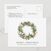 Pine Cones kerstgroet Corporate Holiday Briefkaart (Voorkant / Achterkant)