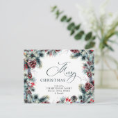 Pine Cones Kerstmis met feestdag Briefkaart (Staand voorkant)