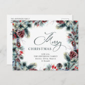 Pine Cones Kerstmis met feestdag Briefkaart (Voorkant / Achterkant)