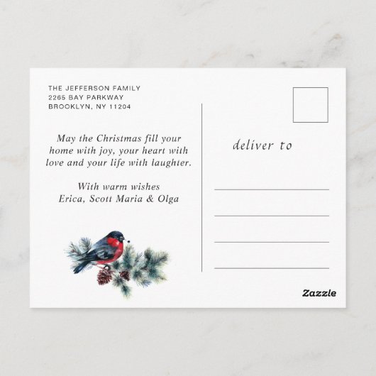 Pine Cones Kerstmis met feestdag Briefkaart (Achterkant)