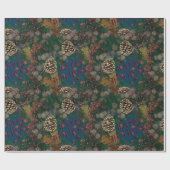 Pine Cones Kerstmis Prettige feestdagen Cadeaupapier (Vlak)