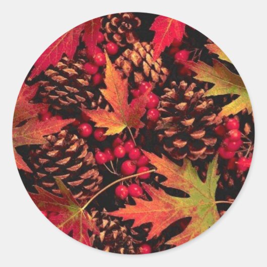 Pine Cones & Leaves Sticker (Voorkant)