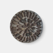 Pine cones mandala klein, 3,2 cm ronde magneet (Voorkant)