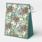 Pine cones Merry Kerstmis waterverf groen wit Bedankdoosjes (Achterkant)