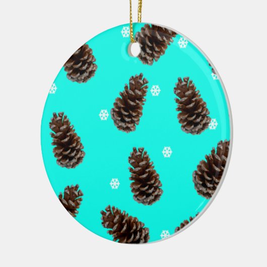 Pine Cones Natural Kerstkeramisch Ornament (Links)