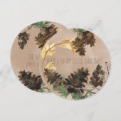 Pine Cones Natuur Ronde kerstfeestdag Feestdagenkaart (Voorkant / Achterkant)