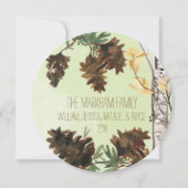 Pine Cones Natuur Ronde kerstfeestdag Feestdagenkaart (Achterkant)