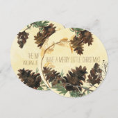 Pine Cones Natuur Ronde kerstfeestdag Feestdagenkaart (Voorkant / Achterkant)