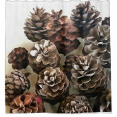 Pine Cones Organic Kerstsierents Art Douchegordijn (Voorkant)